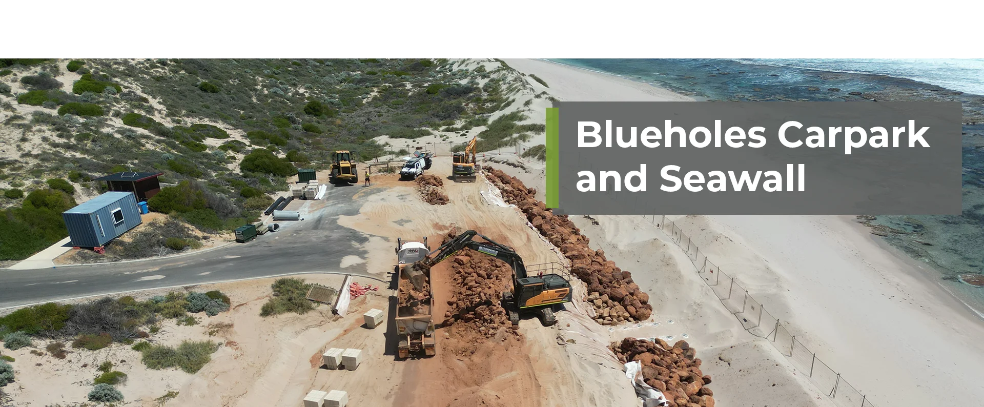 Blueholes Carpark and Seawall