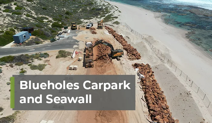 Blueholes Carpark and Seawall